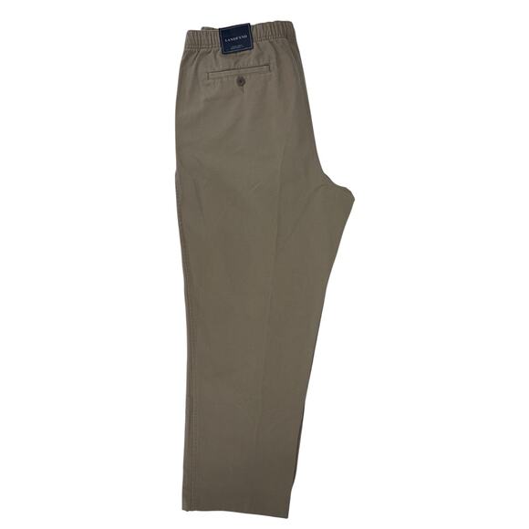 Lands' End Men's Traditional Fit Pants Flat Front Tan Large (36 / 38) Chino NWT - Picture 10 of 14